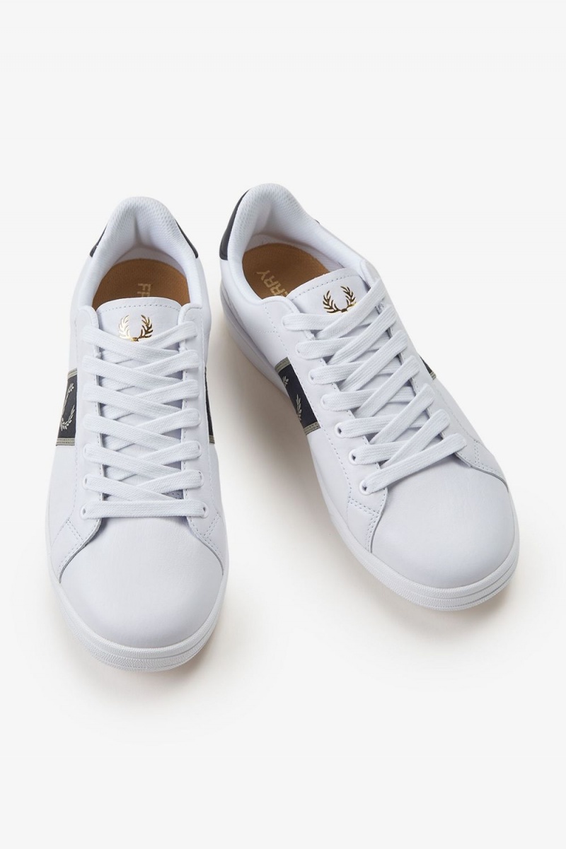 Fred Perry B721 Men's Tennis Shoes White Warm Grey | GRLEN1865