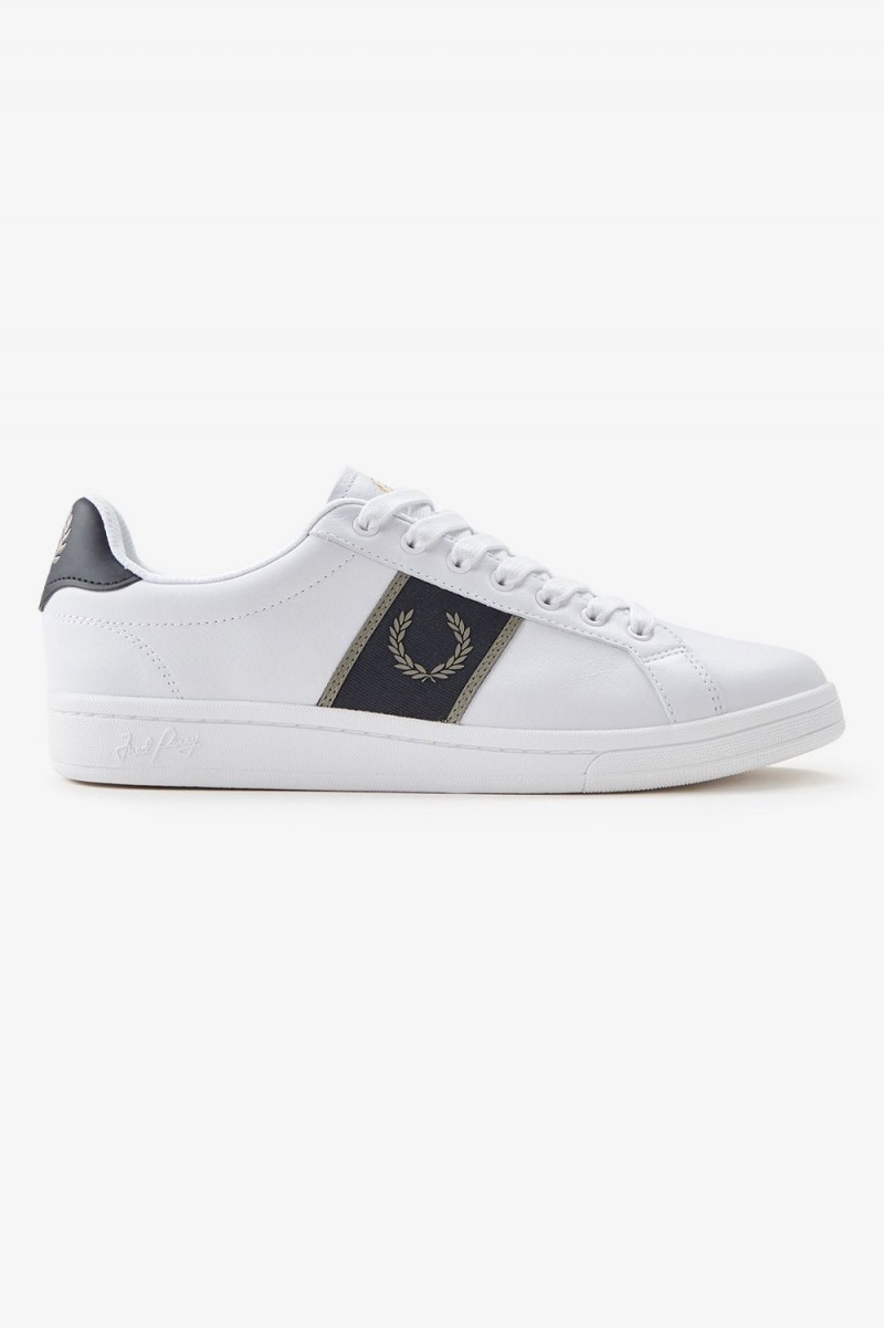 Fred Perry B721 Men\'s Tennis Shoes White Warm Grey | GRLEN1865