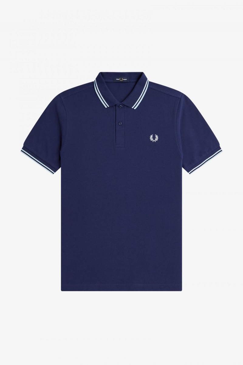 Fred Perry Back Graphic Men's Polo Shirt French Navy | DSALT5140