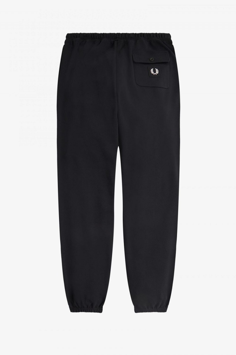 Fred Perry Badge Detail Track Men's Pants Black | XRLSE7652