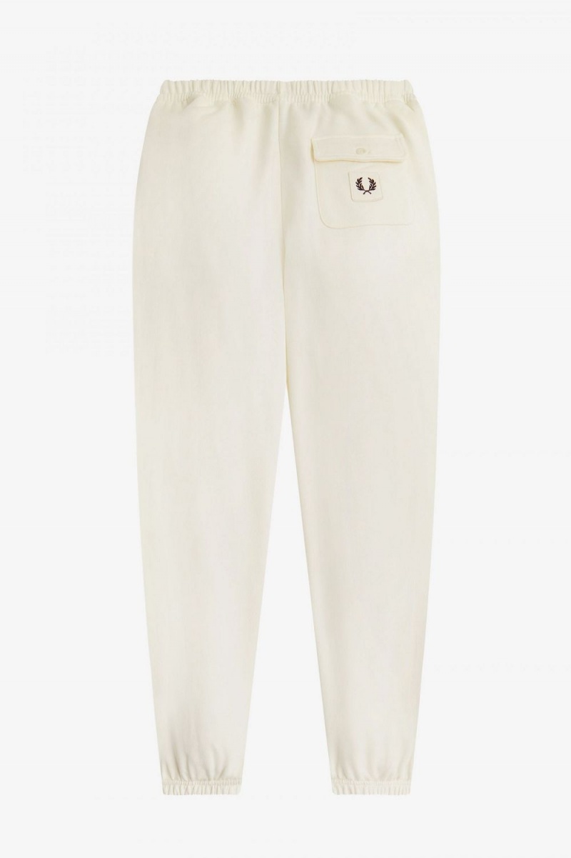 Fred Perry Badge Detail Track Men's Pants Beige | GHMOP2431