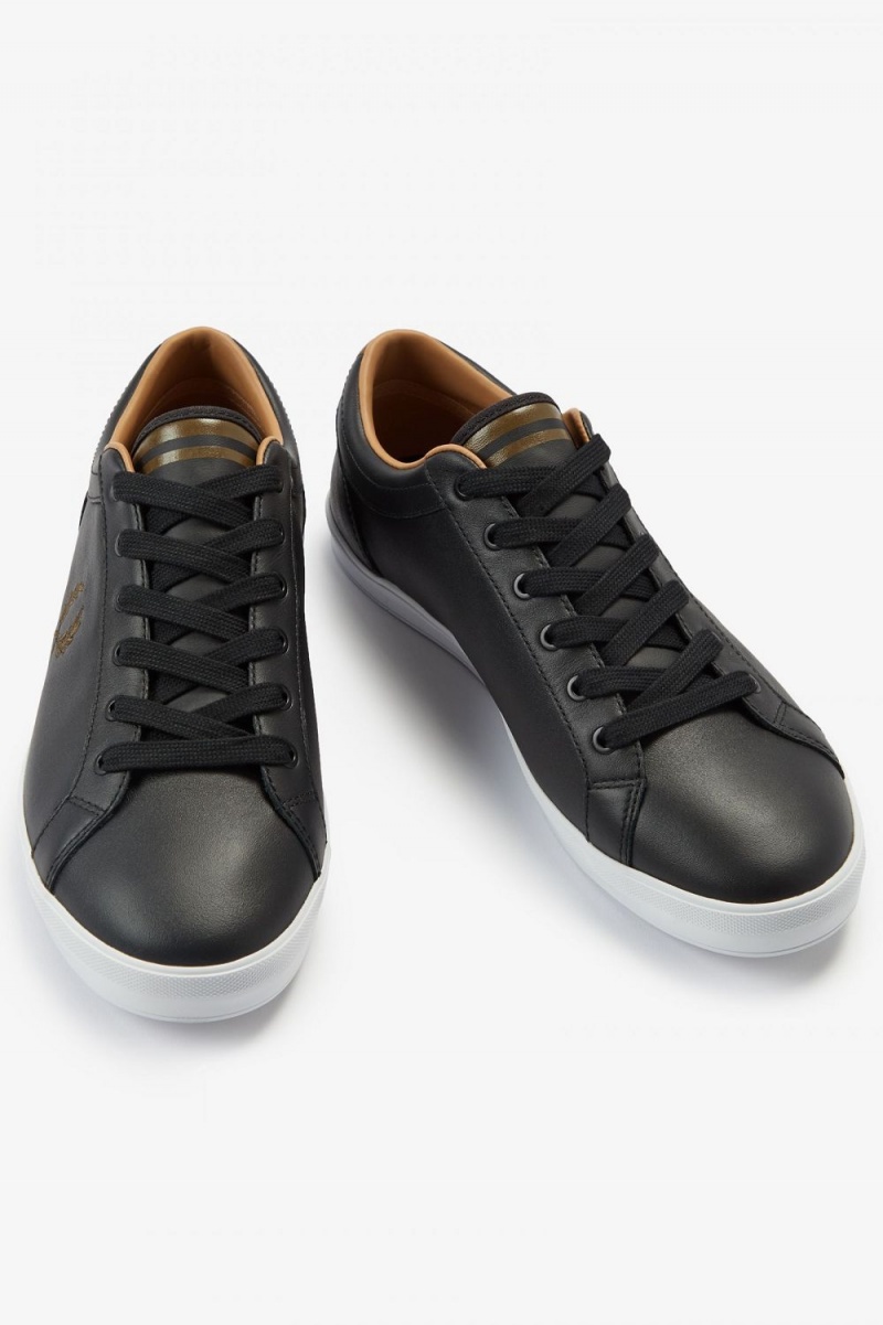 Fred Perry Baseline Men's Tennis Shoes Black | YRLSX3851