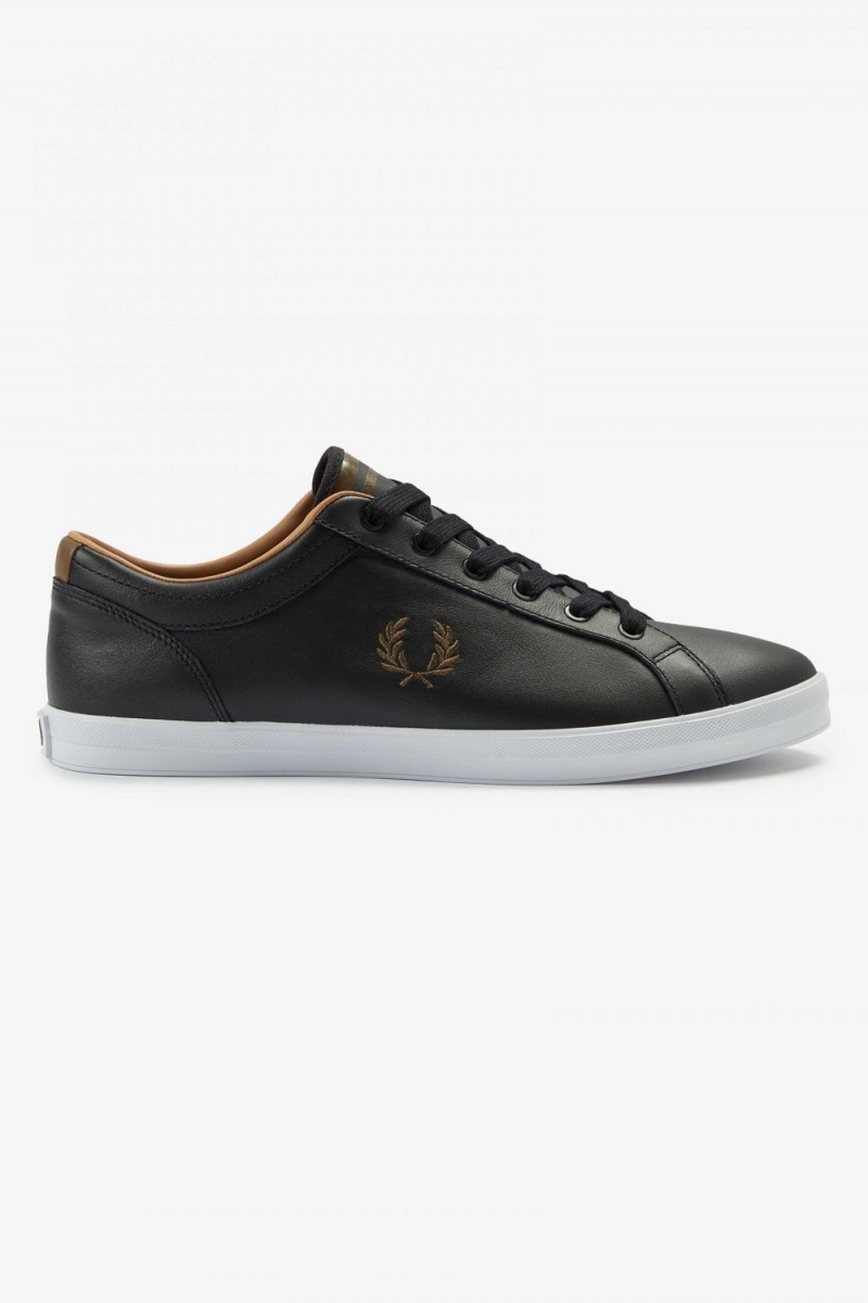 Fred Perry Baseline Men\'s Tennis Shoes Black | YRLSX3851