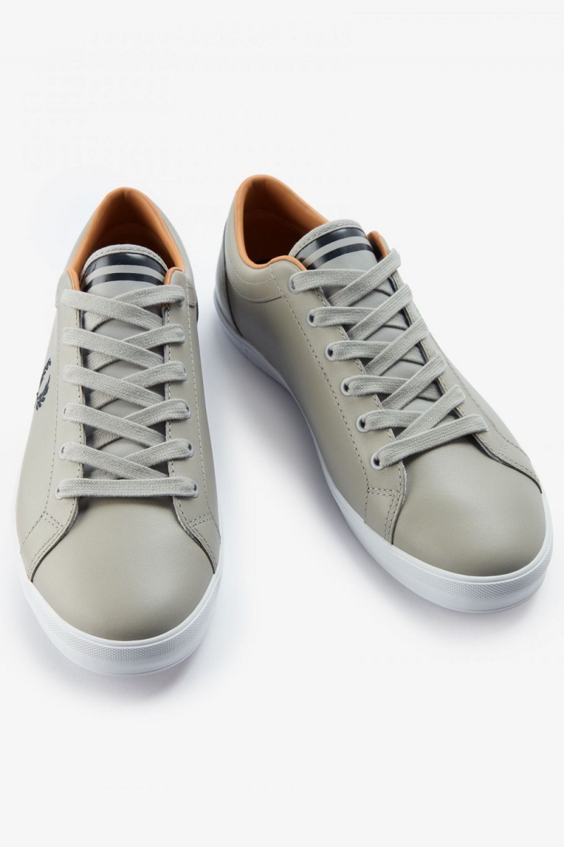 Fred Perry Baseline Men's Tennis Shoes Grey Navy | PYJGX8940