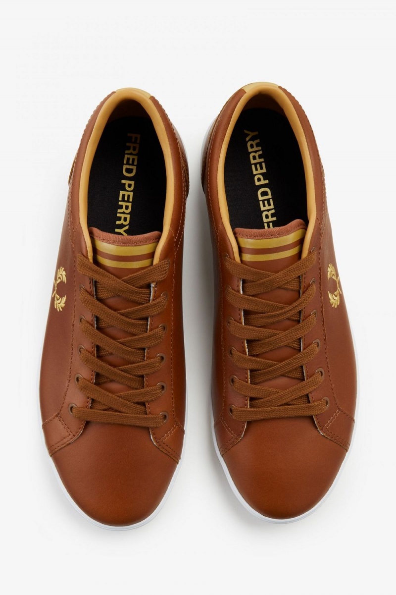 Fred Perry Baseline Men's Tennis Shoes Tan | ZFAET6351