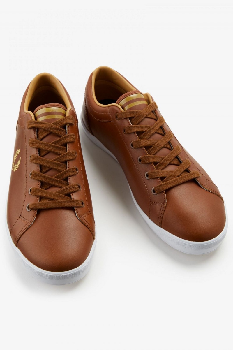 Fred Perry Baseline Men's Tennis Shoes Tan | ZFAET6351