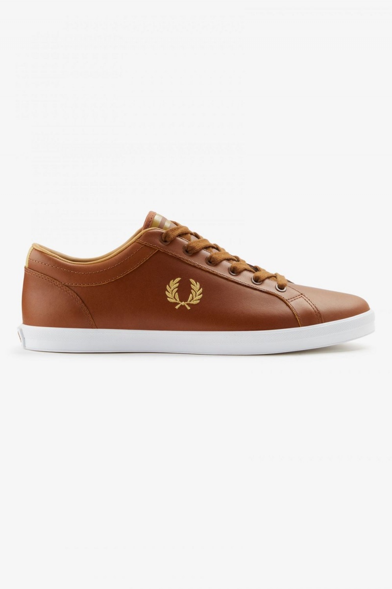 Fred Perry Baseline Men\'s Tennis Shoes Tan | ZFAET6351