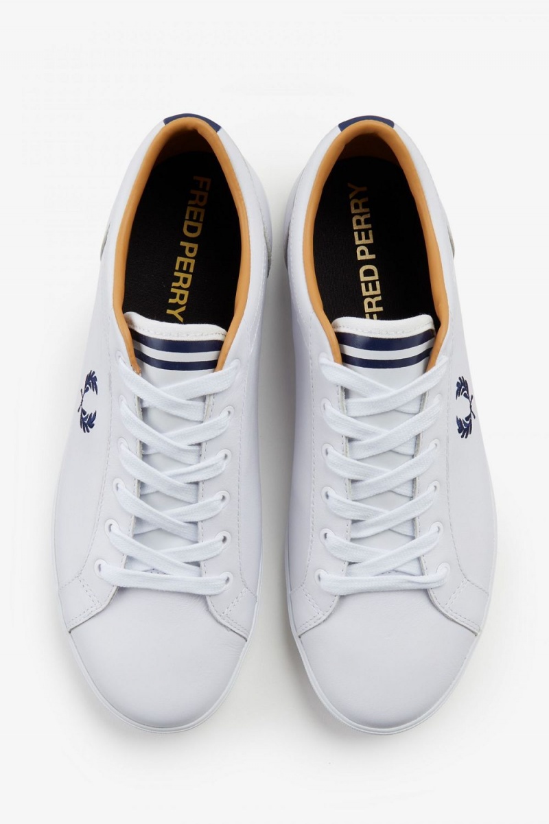 Fred Perry Baseline Men's Tennis Shoes White | OESMQ3796