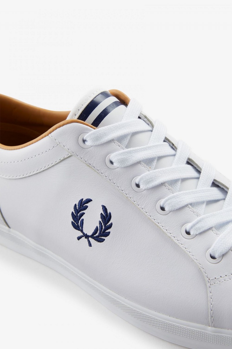 Fred Perry Baseline Men's Tennis Shoes White | OESMQ3796