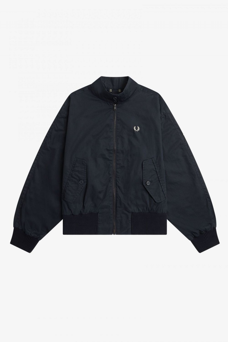 Fred Perry Batwing Zip-Through Women's Jackets Navy | NVRAD7041