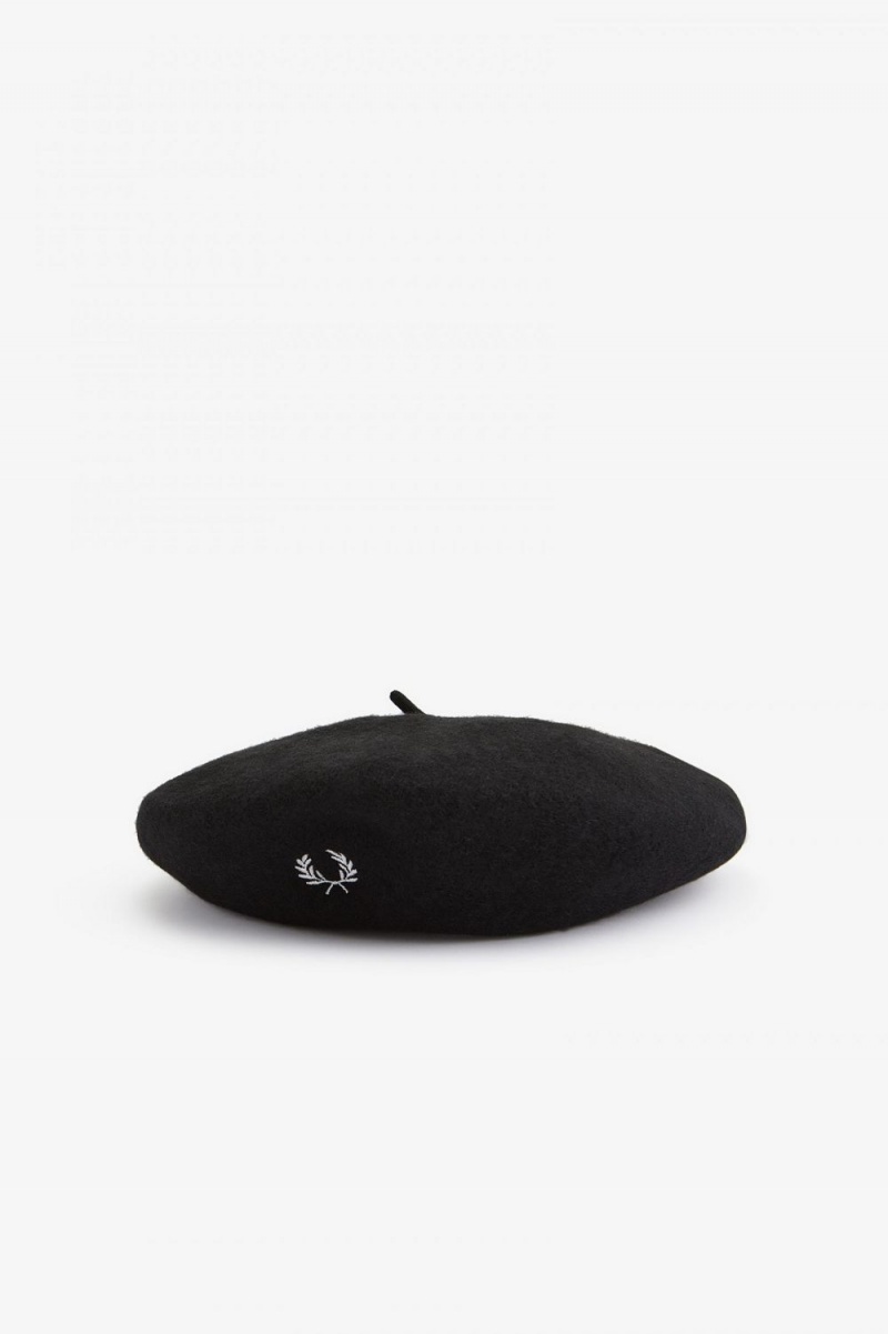 Fred Perry Beret Women's Hats Black | VSATB6098