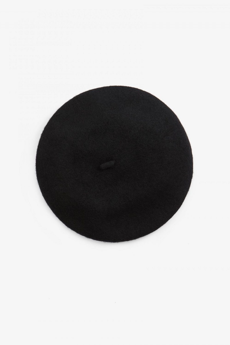 Fred Perry Beret Women's Hats Black | VSATB6098