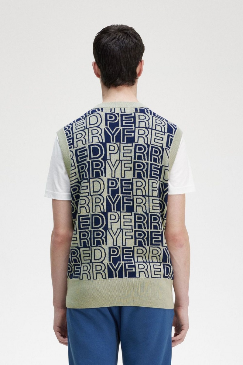 Fred Perry Block Graphic Men's Tanks Mint | DFIWG5967