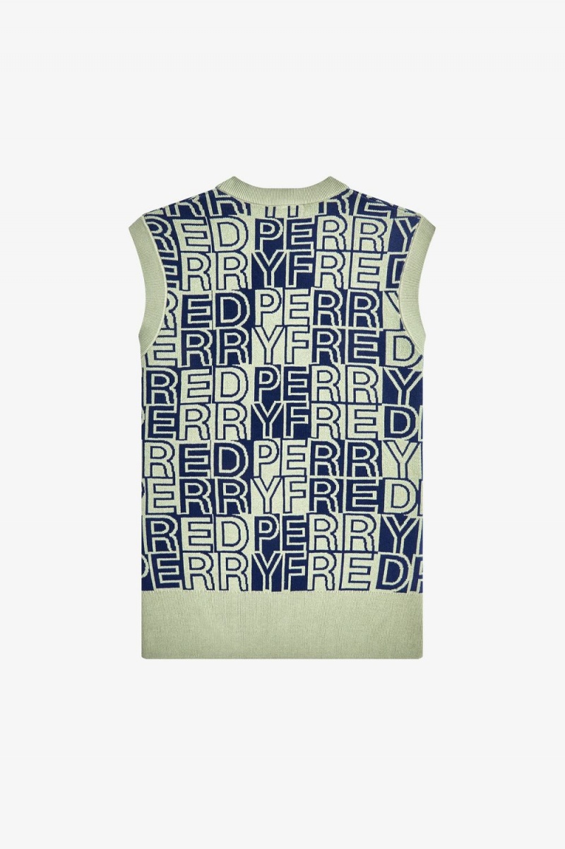 Fred Perry Block Graphic Men's Tanks Mint | DFIWG5967