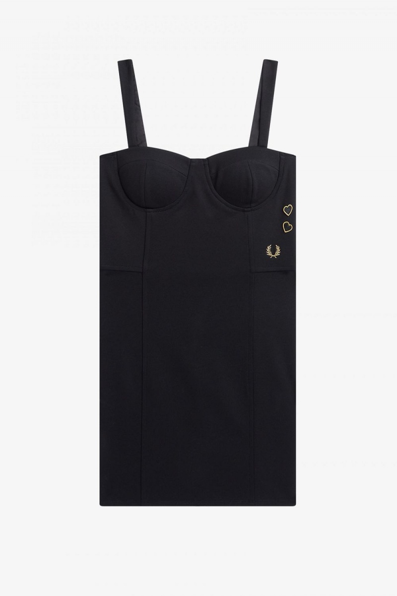 Fred Perry Bodycon Women's Dress Black | JBMGW8627