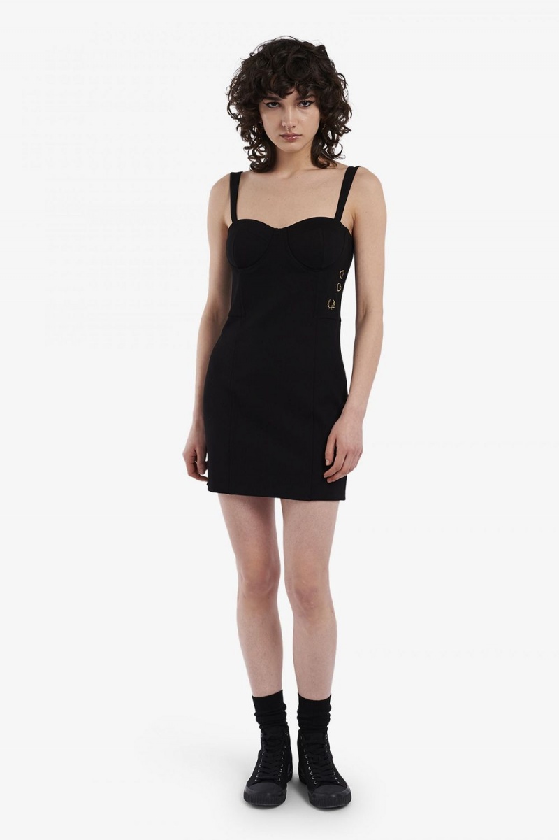 Fred Perry Bodycon Women\'s Dress Black | JBMGW8627