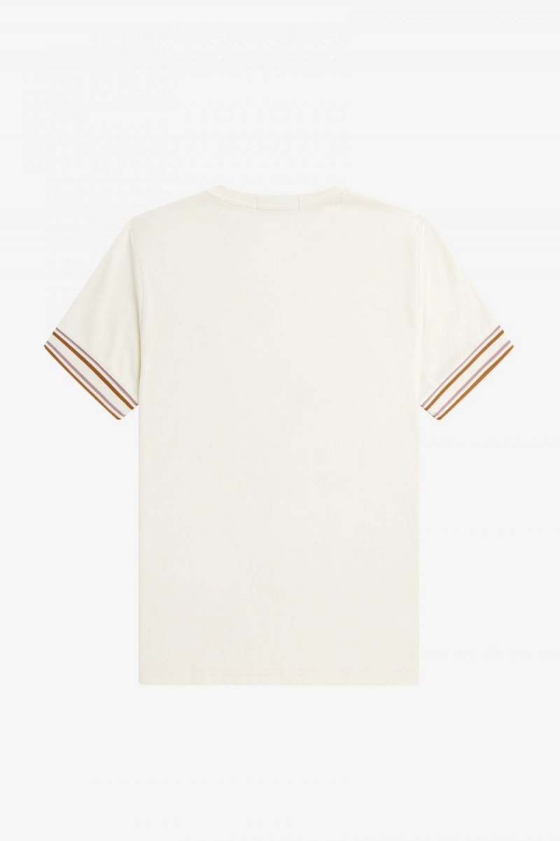 Fred Perry Bold Tipped Piqué Men's T-Shirt Beige | KUANL3801