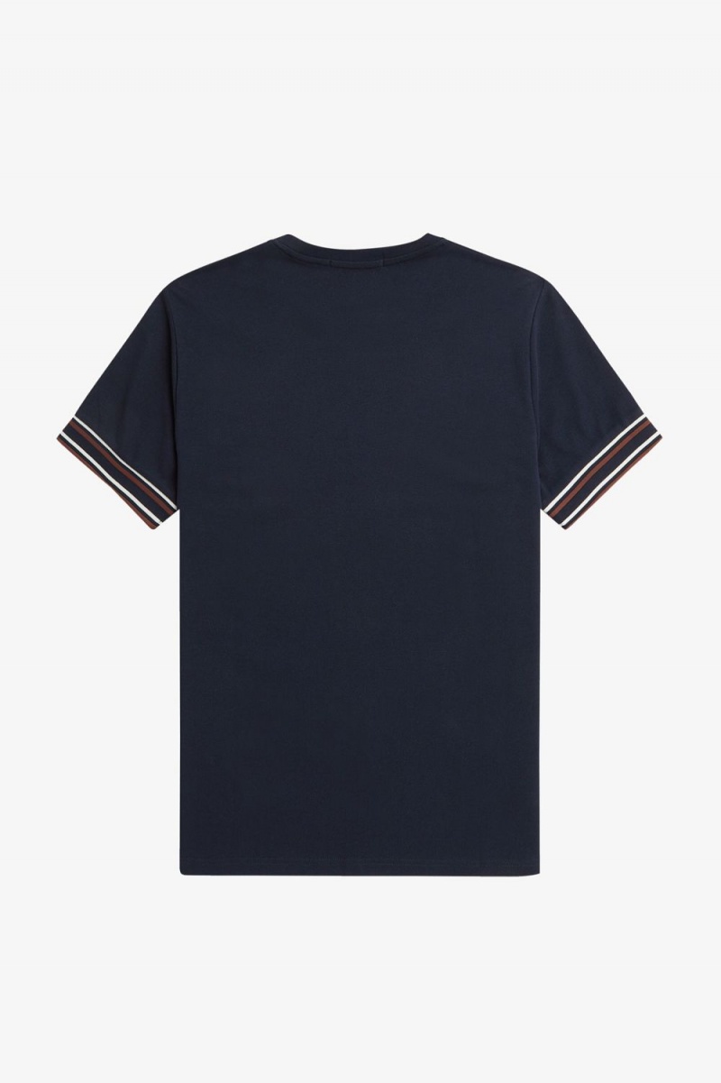 Fred Perry Bold Tipped Piqué Men's T-Shirt Navy | MSXPC6281