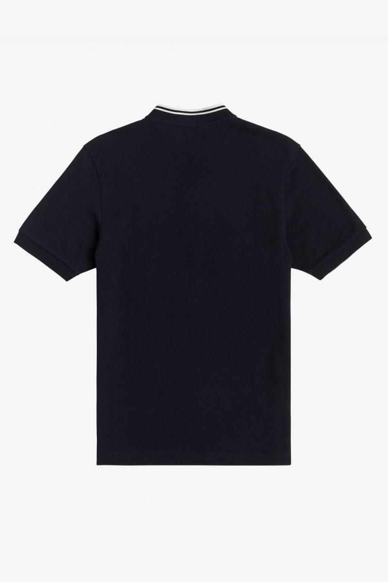 Fred Perry Bomber Collar Men's Polo Shirt Navy | NFCXL3701