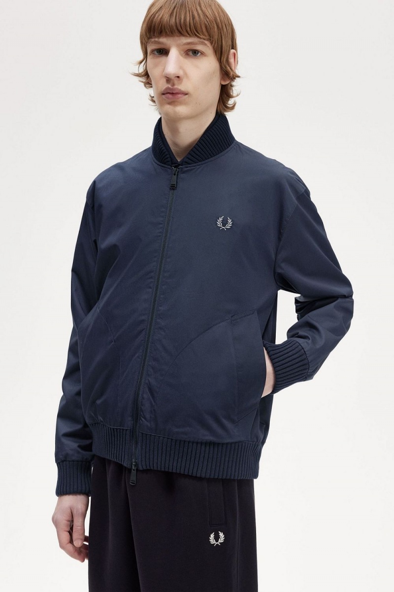 Fred Perry Bomber Men's Jackets Navy | YTKSC1436