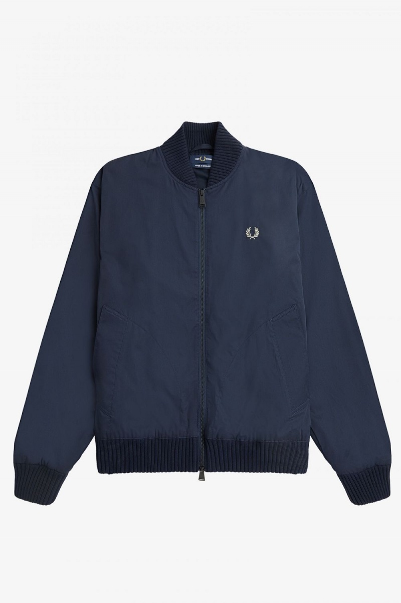 Fred Perry Bomber Men's Jackets Navy | YTKSC1436