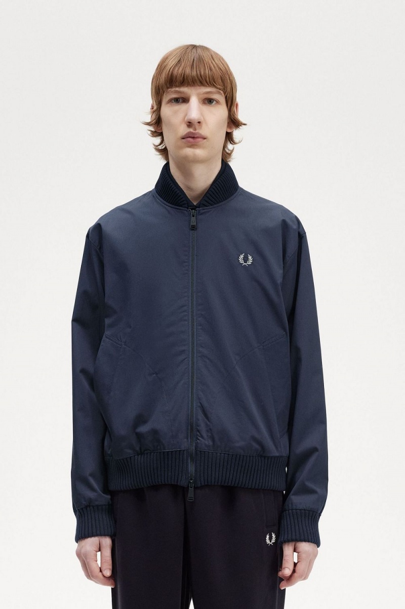 Fred Perry Bomber Men\'s Jackets Navy | YTKSC1436