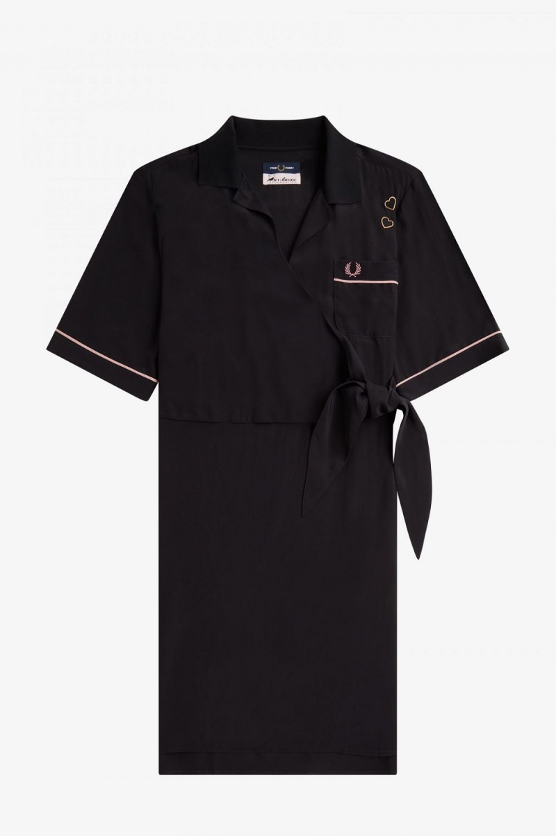 Fred Perry Bowling Shirt Women's Dress Black | FGYBX6235