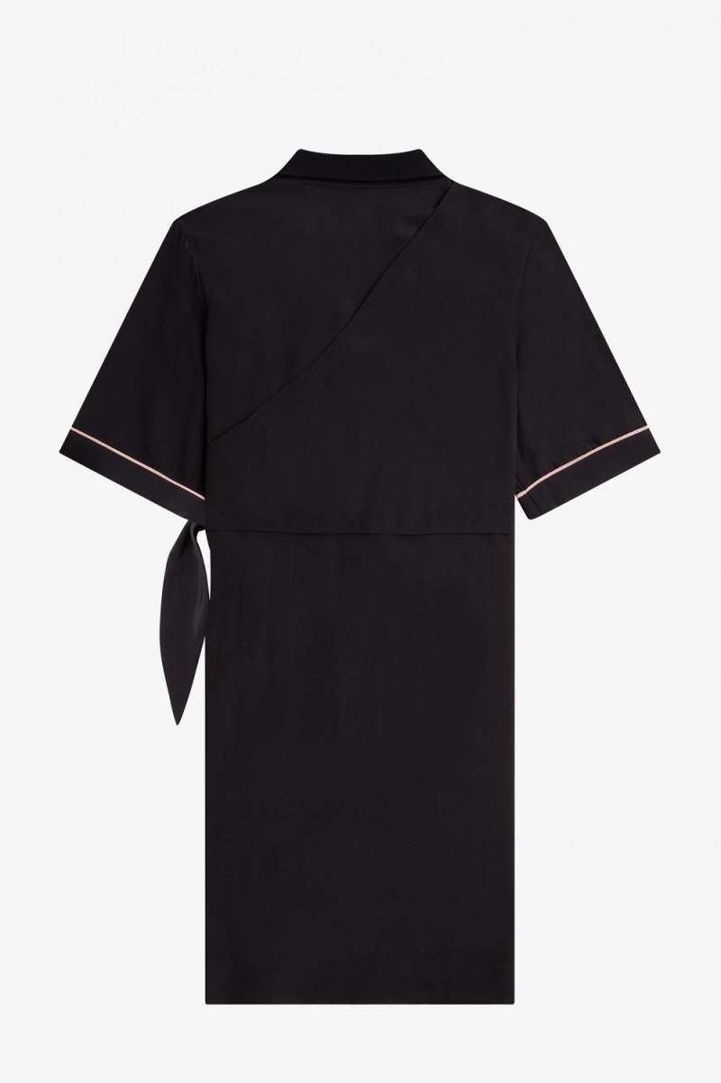 Fred Perry Bowling Shirt Women's Dress Black | FGYBX6235