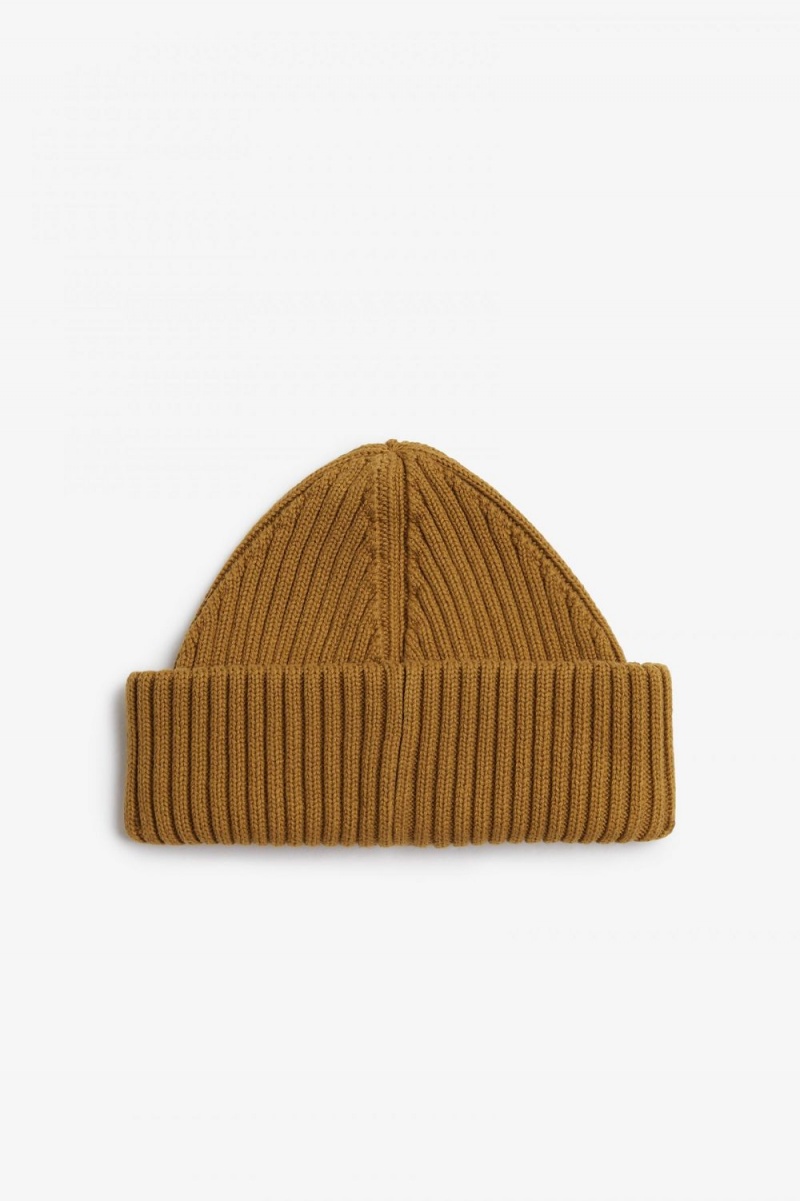 Fred Perry Branded Patch Ribbed Men's Caps Dark Coffee Black | NADCW3274