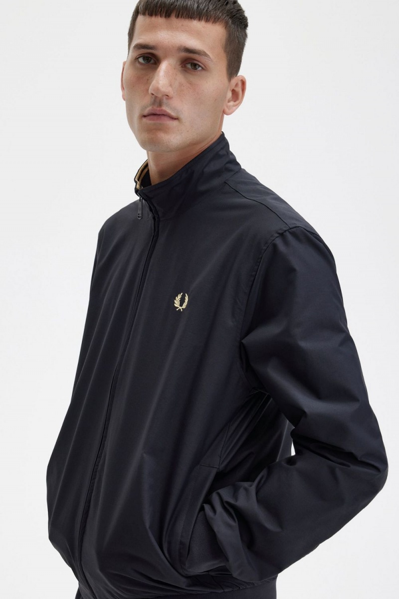 Fred Perry Brentham Men's Jackets Black | BOLTY4625