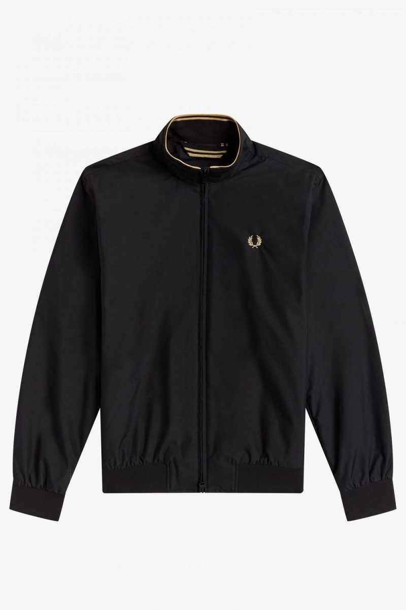 Fred Perry Brentham Men's Jackets Black | BOLTY4625