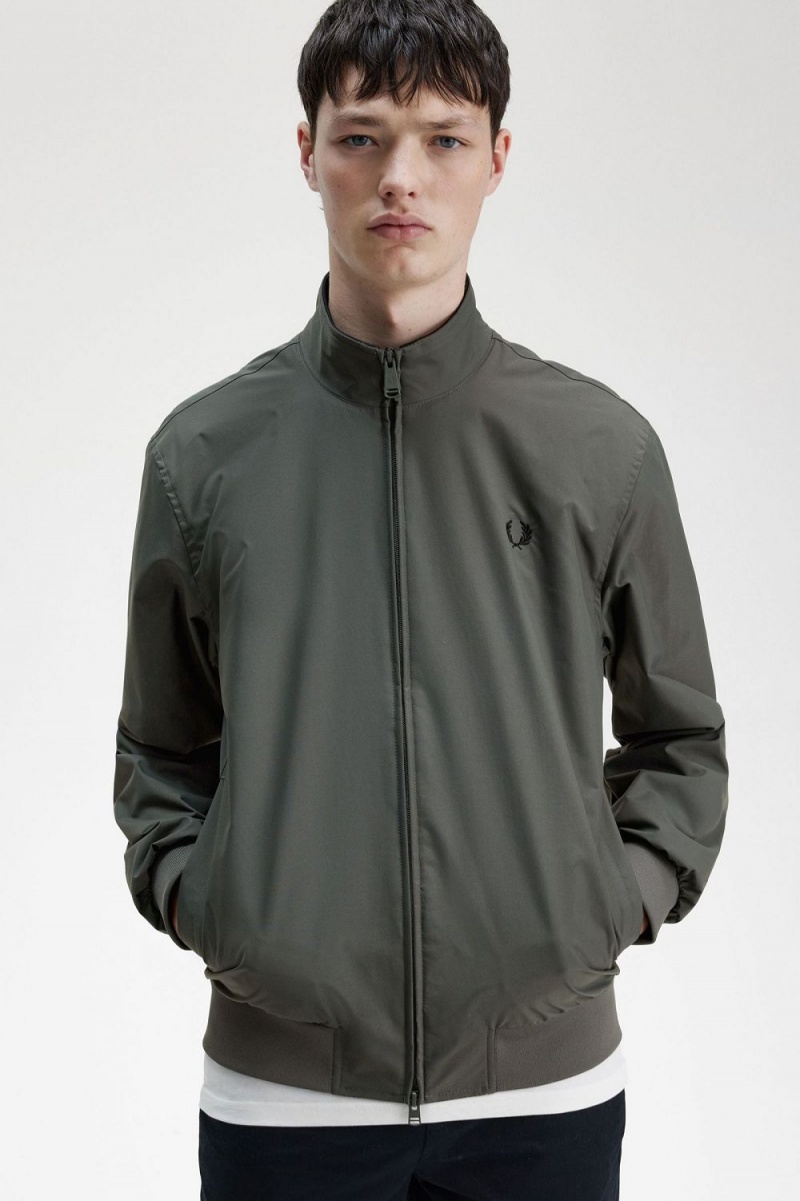 Fred Perry Brentham Men's Jackets Field Green | SBUDO1079