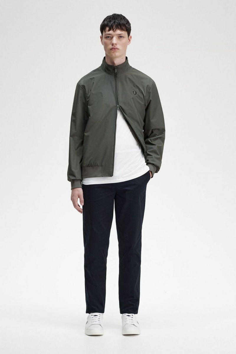 Fred Perry Brentham Men's Jackets Field Green | SBUDO1079