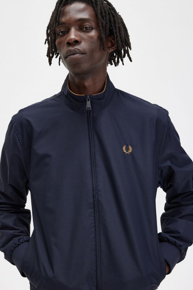 Fred Perry Brentham Men's Jackets Navy | GKXFQ6081