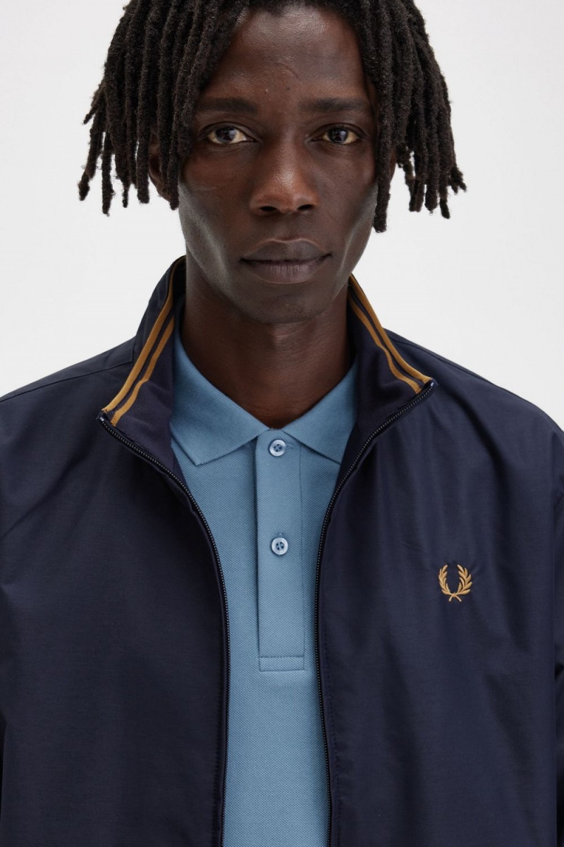 Fred Perry Brentham Men's Jackets Navy | GKXFQ6081