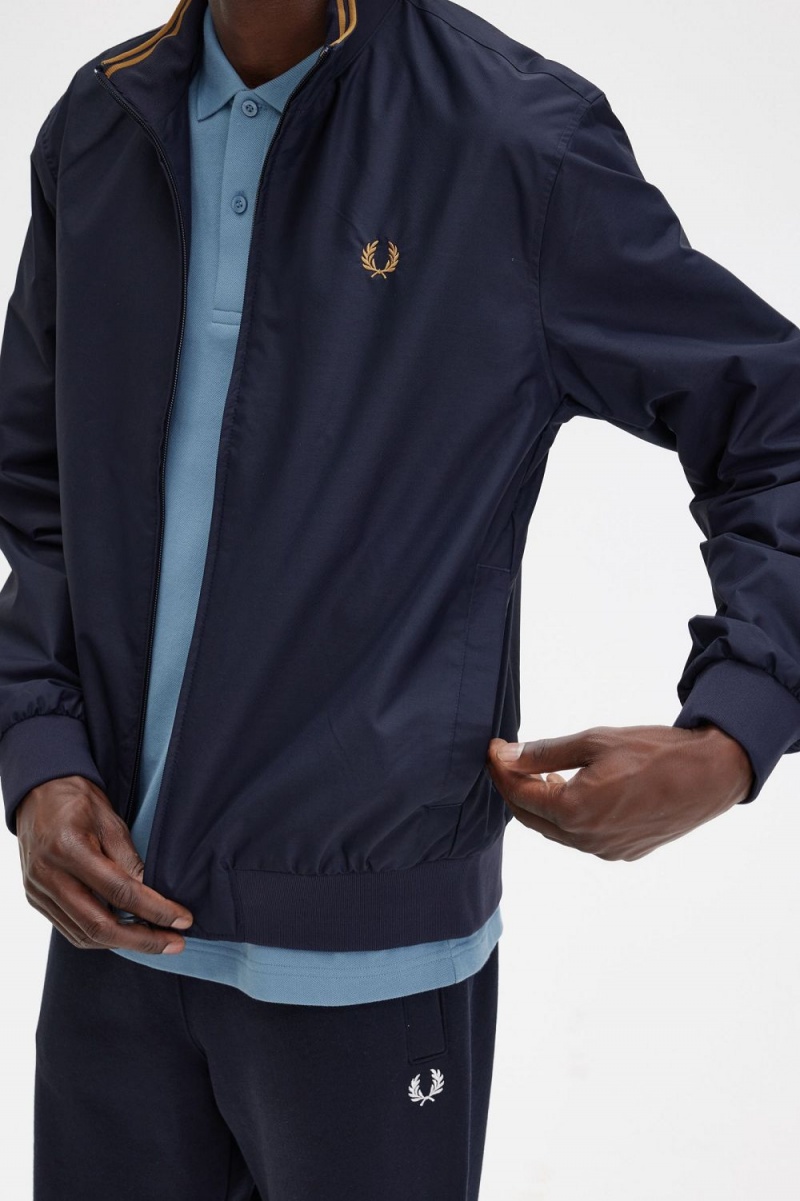 Fred Perry Brentham Men's Jackets Navy | GKXFQ6081