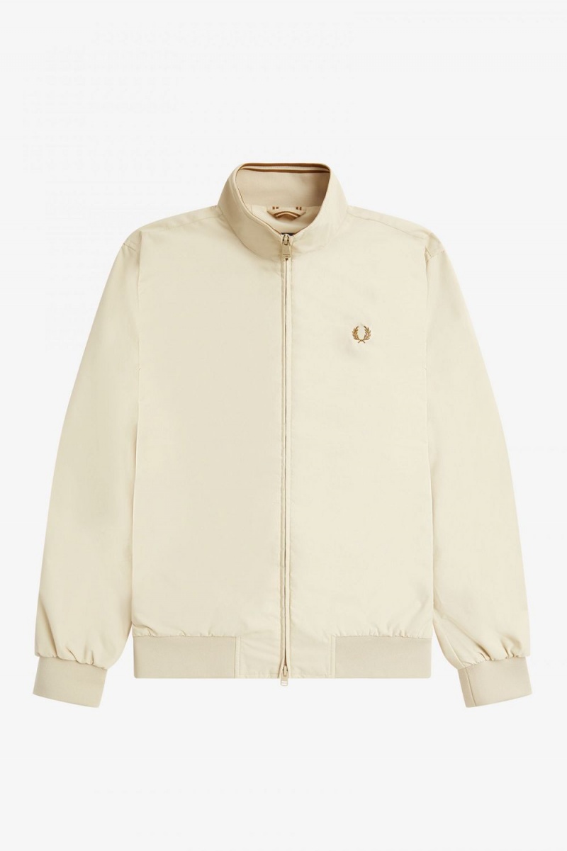 Fred Perry Brentham Men's Jackets Oatmeal | PVGBD1295