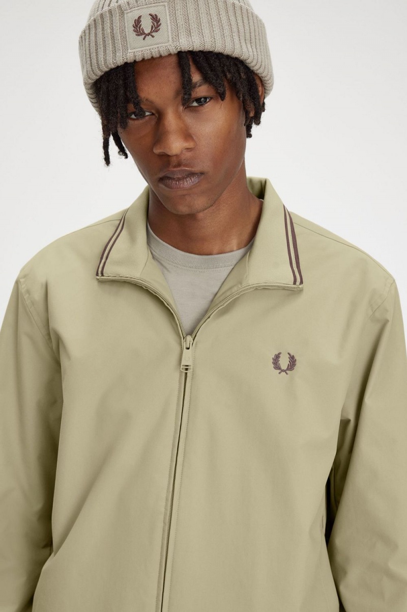 Fred Perry Brentham Men's Jackets Warm Grey | QGEZR6397