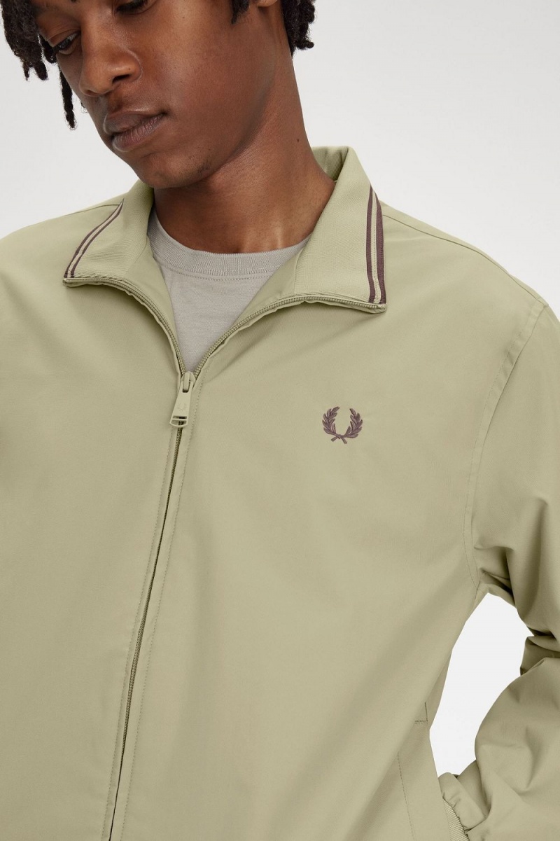 Fred Perry Brentham Men's Jackets Warm Grey | QGEZR6397