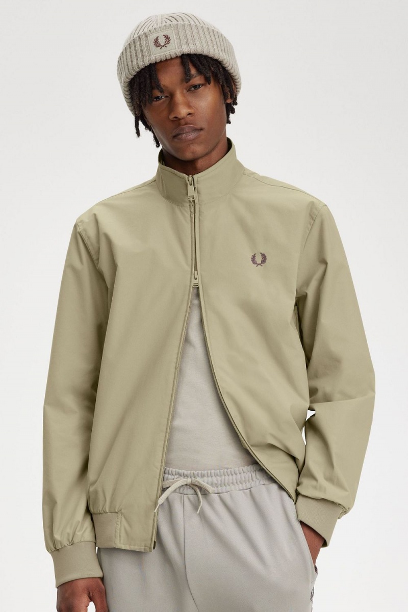 Fred Perry Brentham Men's Jackets Warm Grey | QGEZR6397