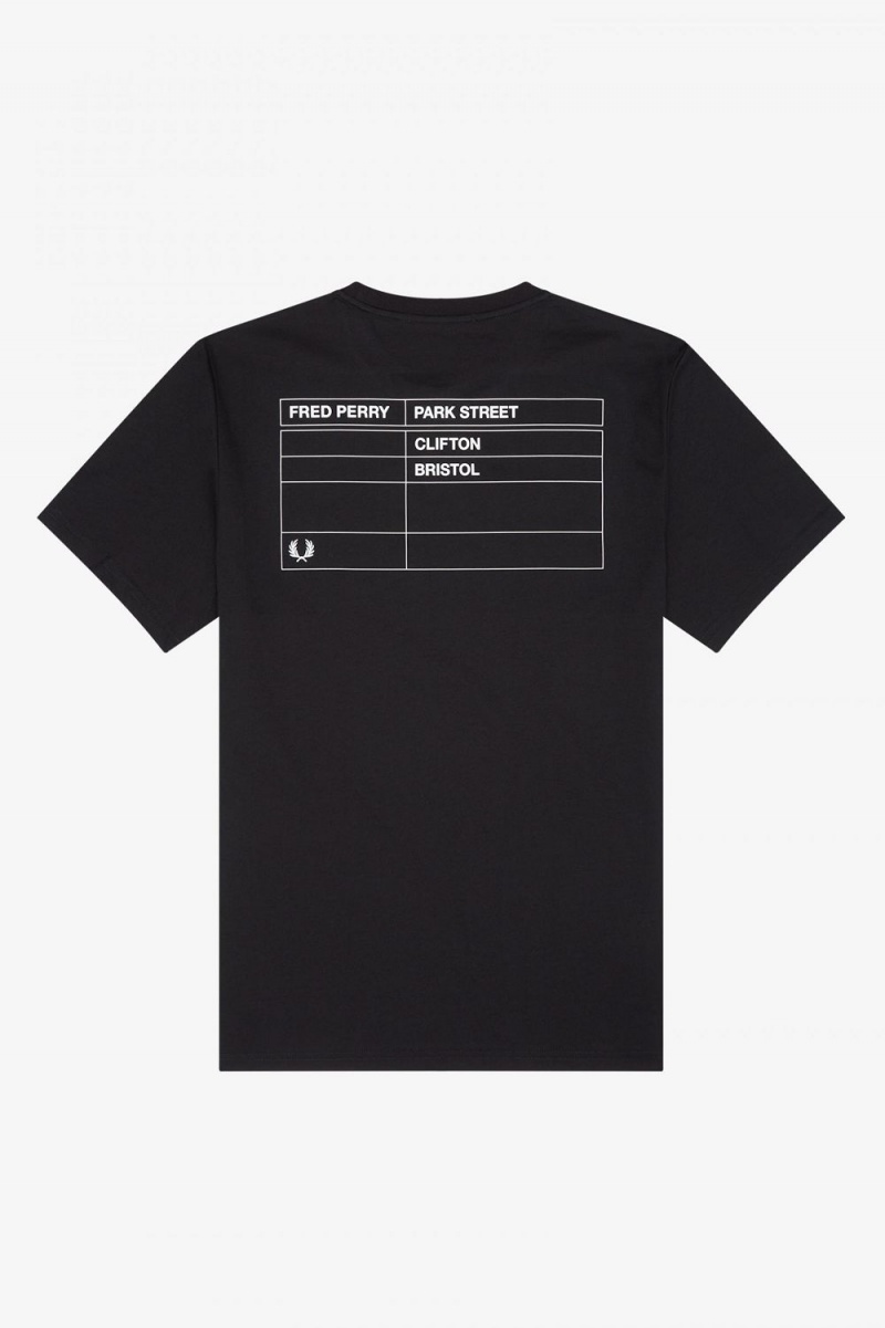 Fred Perry Bristol Ringer Men's T-Shirt Black | KXBCL5462