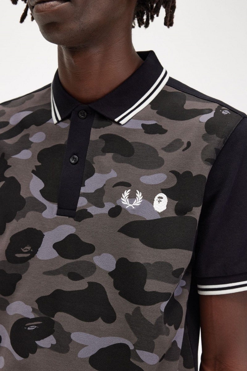 Fred Perry Camouflage Men's Shirt Black | FUSBO7830