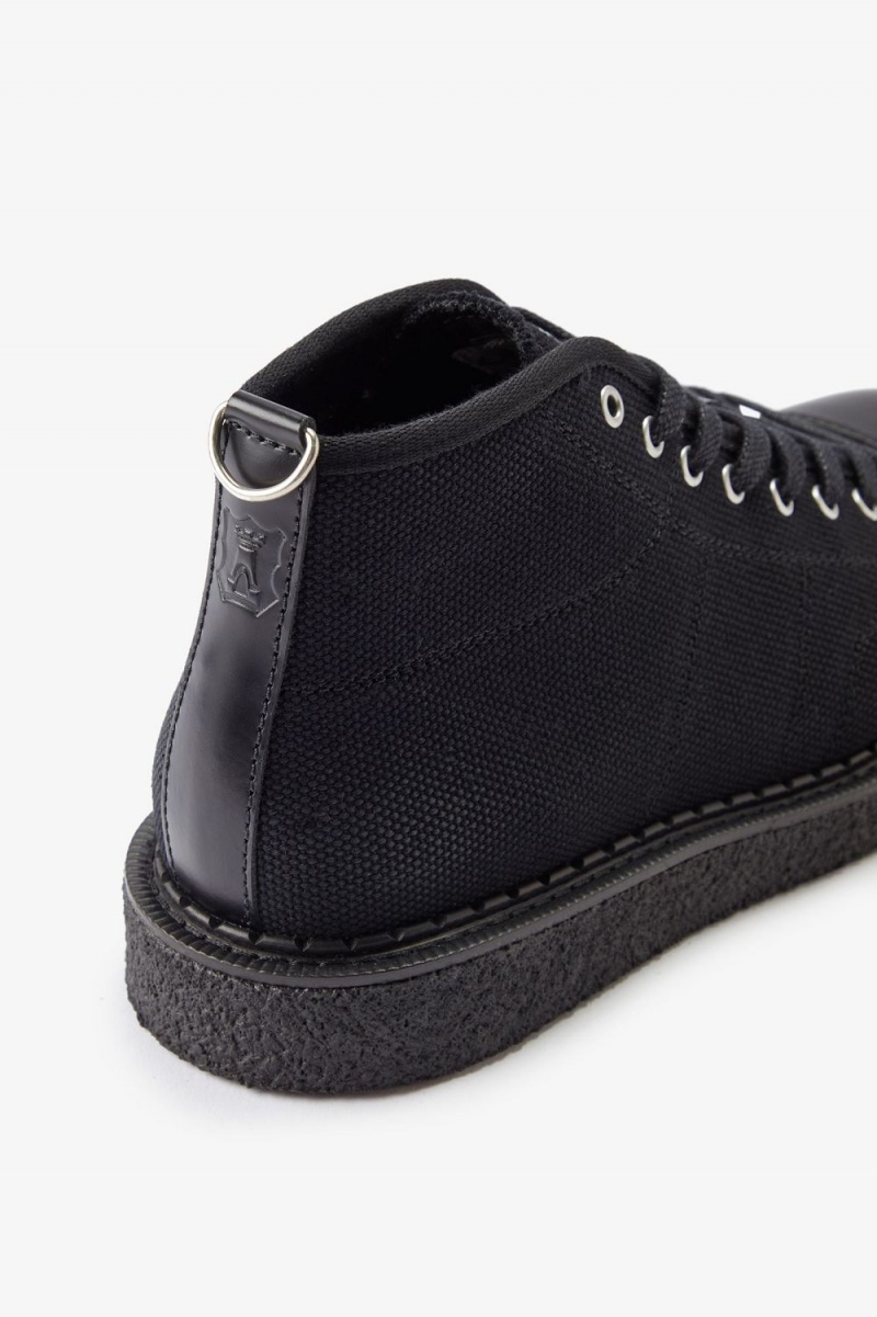 Fred Perry Canvas Monkey Women's Boots Black | TEHXW1382