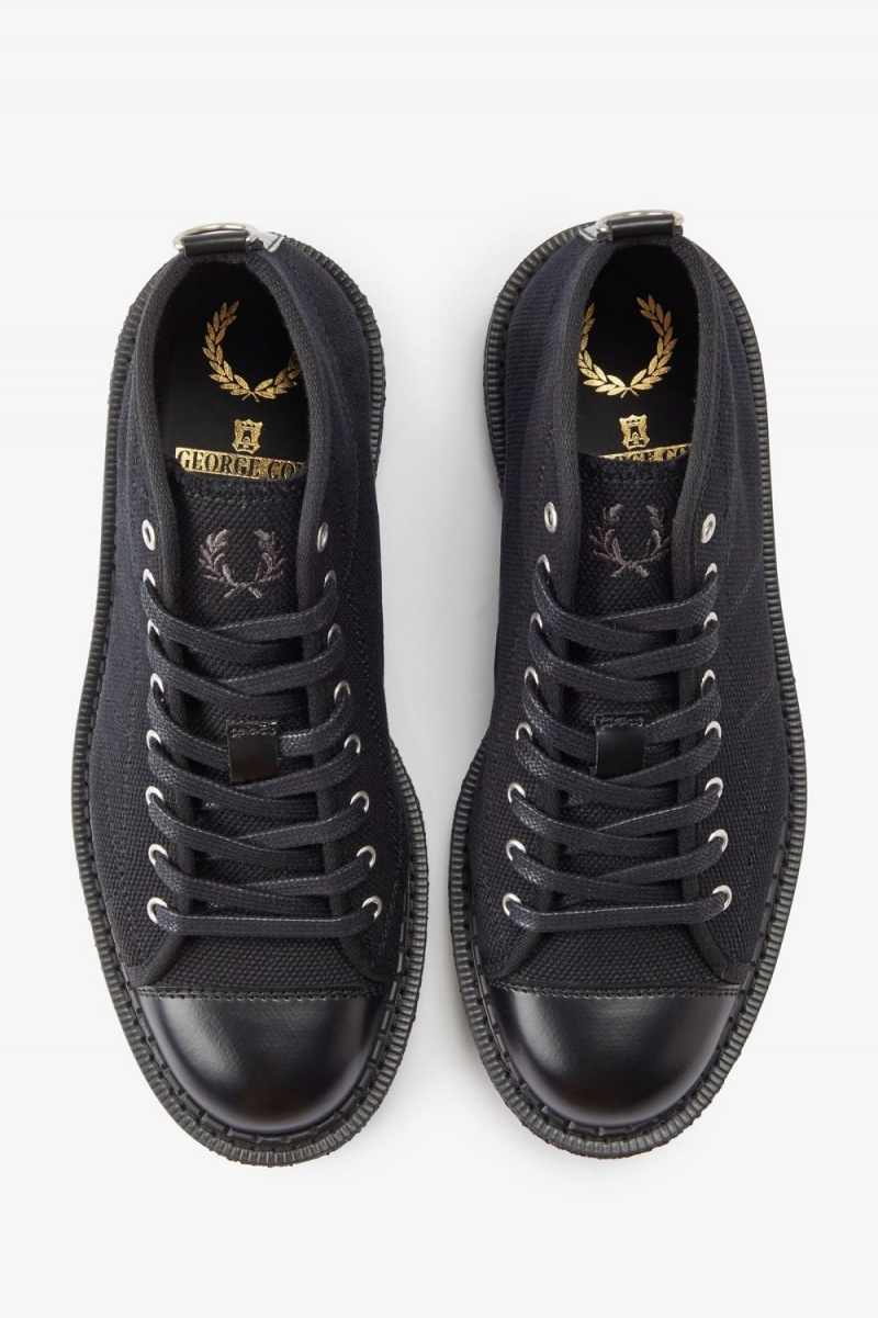 Fred Perry Canvas Monkey Women's Boots Black | TEHXW1382