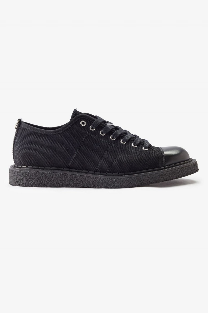 Fred Perry Canvas Monkey Women's Plimsolls Black | BGQXS8136