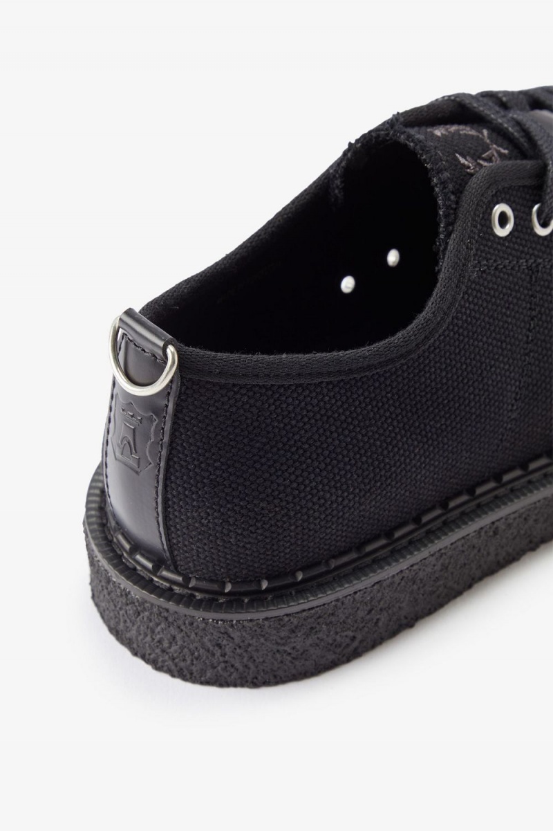 Fred Perry Canvas Monkey Women's Plimsolls Black | BGQXS8136