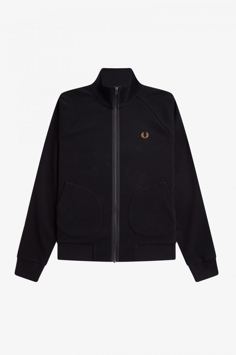 Fred Perry Chequerboard Tape Men's Jackets Black | CBUZI5917