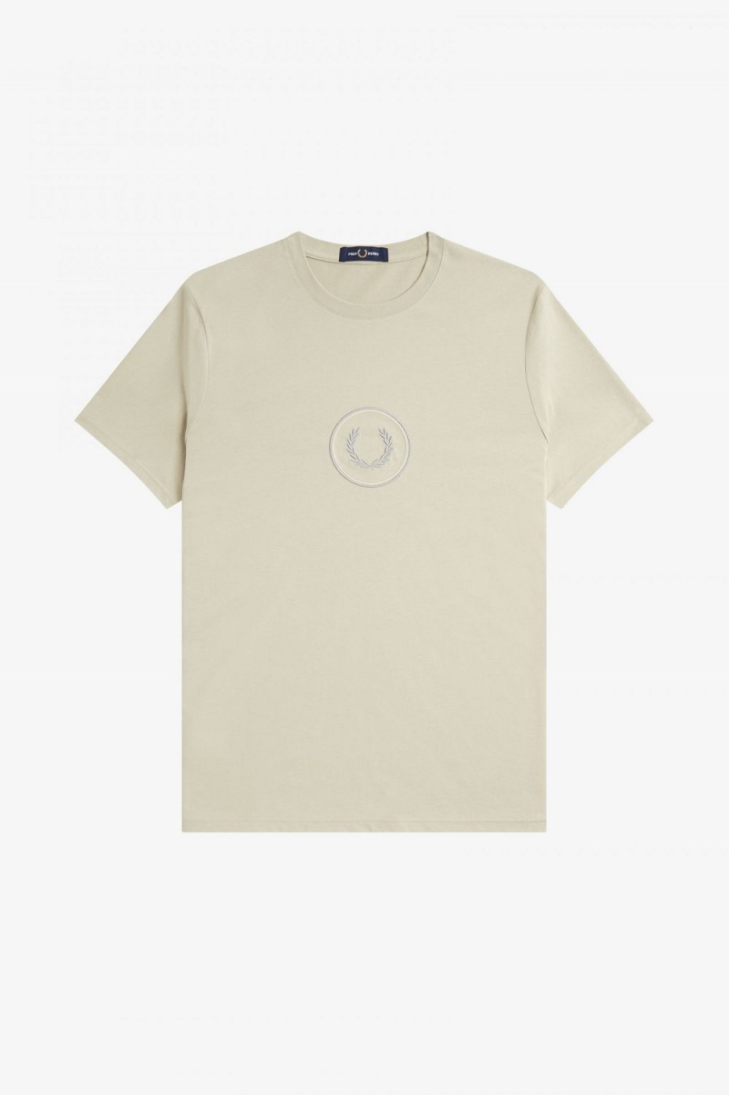 Fred Perry Circle Branding Men's T-Shirt Light Mint | JZCHL2053