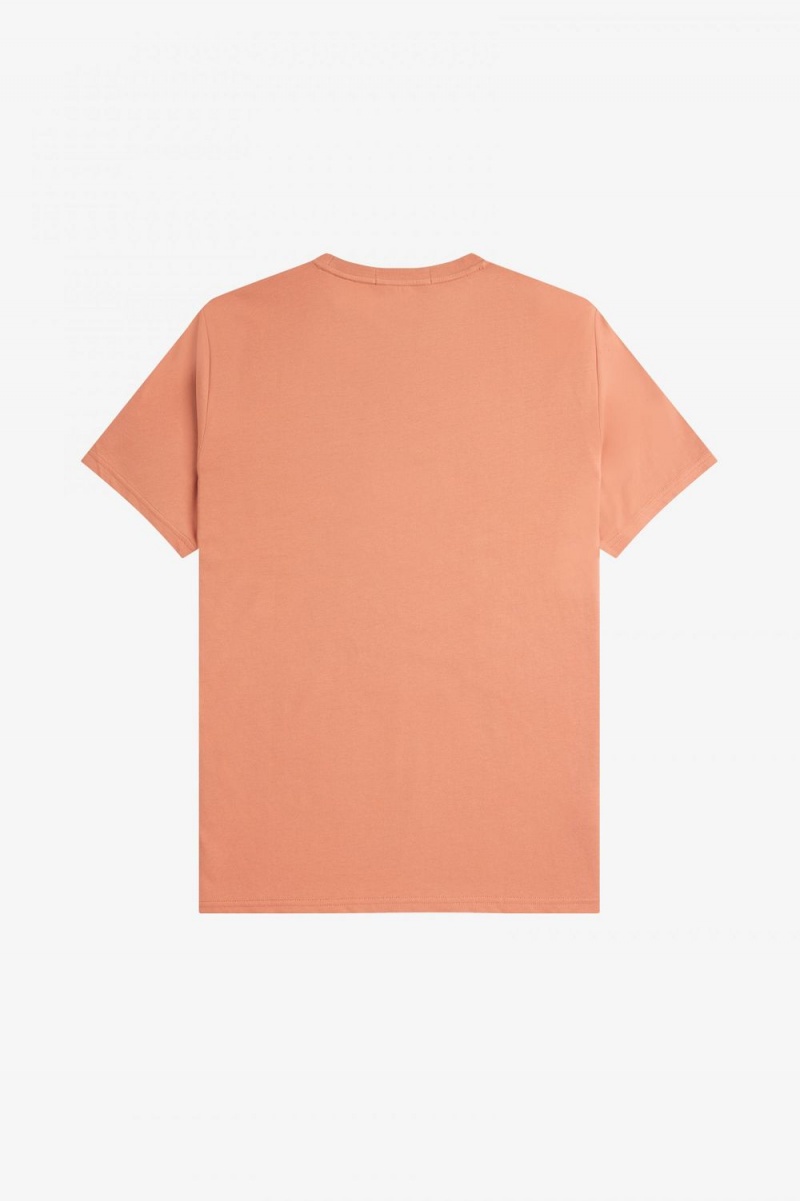 Fred Perry Circle Branding Men's T-Shirt Light Rust | PHRYF4569