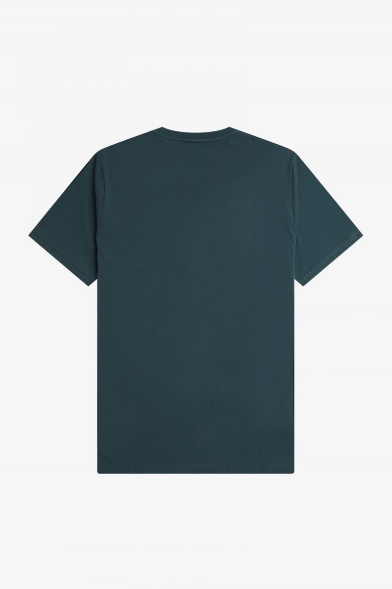 Fred Perry Circle Branding Men's T-Shirt Petrol Blue | NFEMC3485